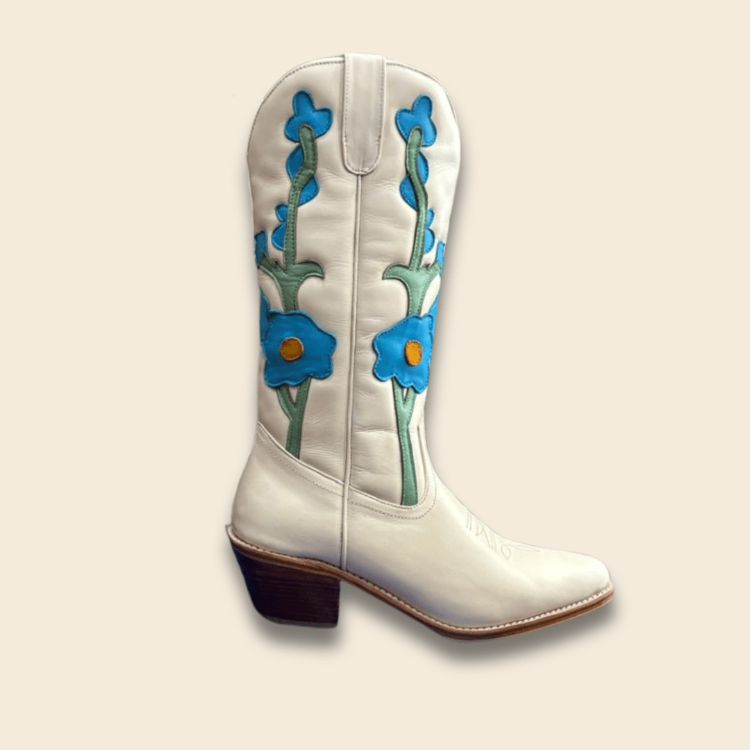 Forget Me Not - Cream Floral Leather - Ranch Runway